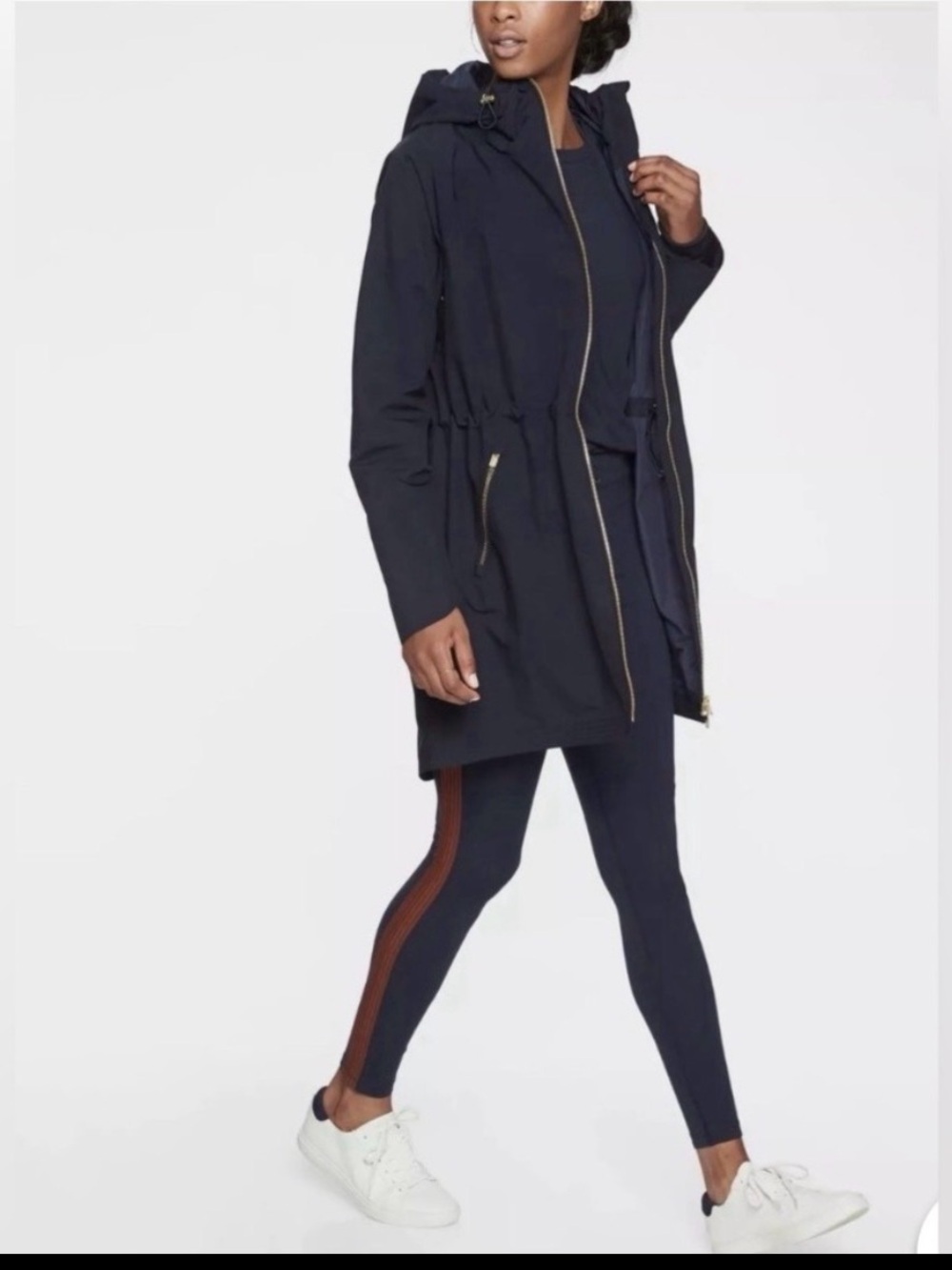 Athleta Cloudburst water repellent rain jacket black size XS